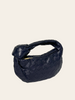 Bottega Veneta Mini Jodie Space Nappa Intrecciato — angled view showing the knotted handle and slouchy silhouette.