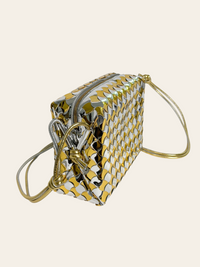 Small Loop Metallic Intrecciato Lambskin Shoulder Bag Silver Gold 3