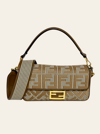 Wool Houndstooth FF Baguette Beige 1
