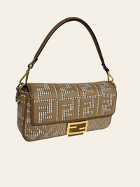 Wool Houndstooth FF Baguette Beige 2