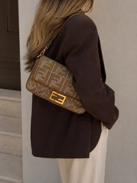 Wool Houndstooth FF Baguette Beige 9
