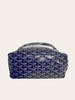 Goyard Bohème Mini Hobo Navy Goyardine — Base view of the navy chevron hobo showing the full Goyardine pattern. 