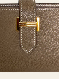 Béarn Mini Wallet Etoupe Epsom Gold Hardware 2