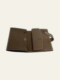 Béarn Mini Wallet Etoupe Epsom Gold Hardware 6