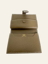 Béarn Mini Wallet Etoupe Epsom Gold Hardware 7