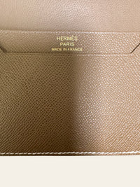 Béarn Mini Wallet Etoupe Epsom Gold Hardware 8