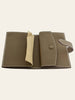 Hermès Béarn Mini Wallet Etoupe Epsom Gold Hardware — interior view: fully open showing both compartments, with the original protective felt still in place.
