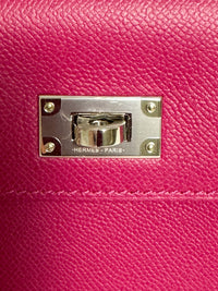 Kelly Pocket Compact Wallet Rose Pourpre Epsom 7