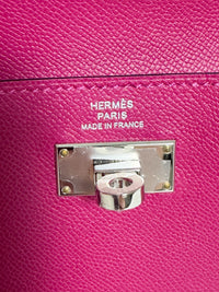 Kelly Pocket Compact Wallet Rose Pourpre Epsom 8