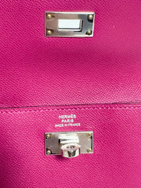 Kelly Pocket Compact Wallet Rose Pourpre Epsom 9