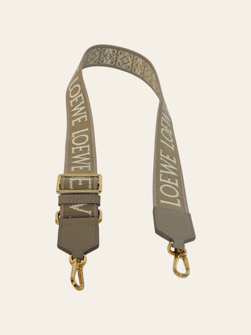 Anagram Strap in Jacquard and Calfskin Sand Gold